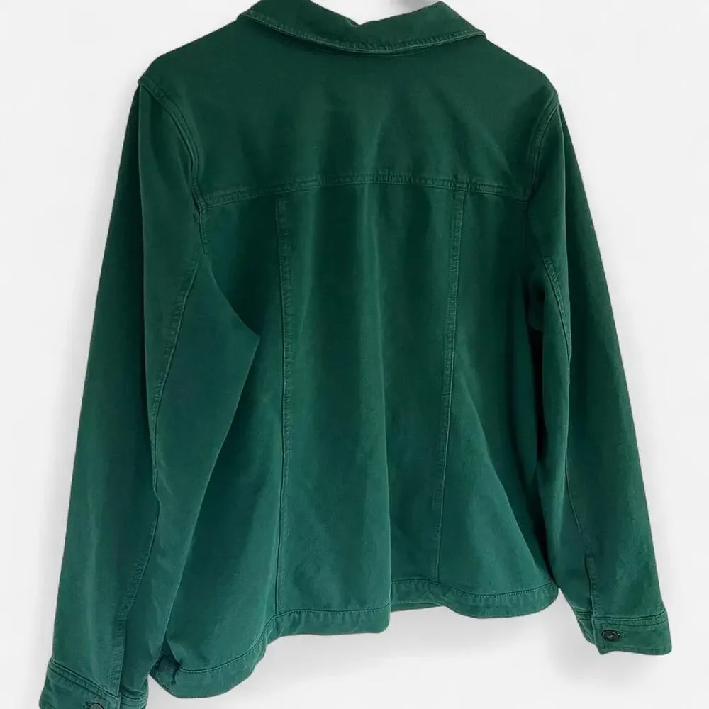 Denim & Co. Emerald Green Utility Jacket